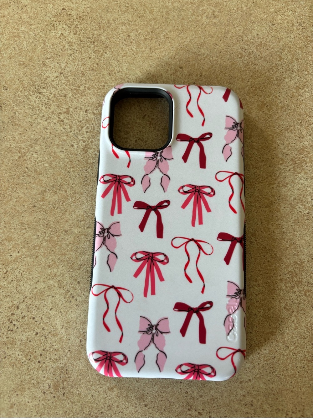 Casely iPhone 12 Case with Pink & Red Bow Pattern